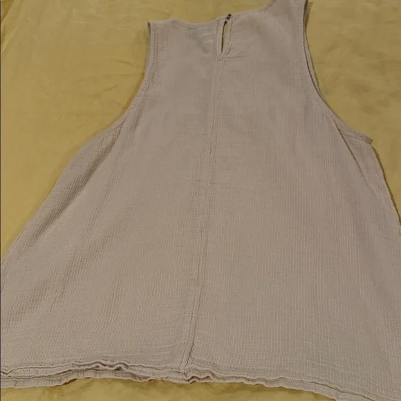 prAna Seakissed Tank Top Beige Organic Cotton Smocked Women’s M Boho - Picture 6 of 8